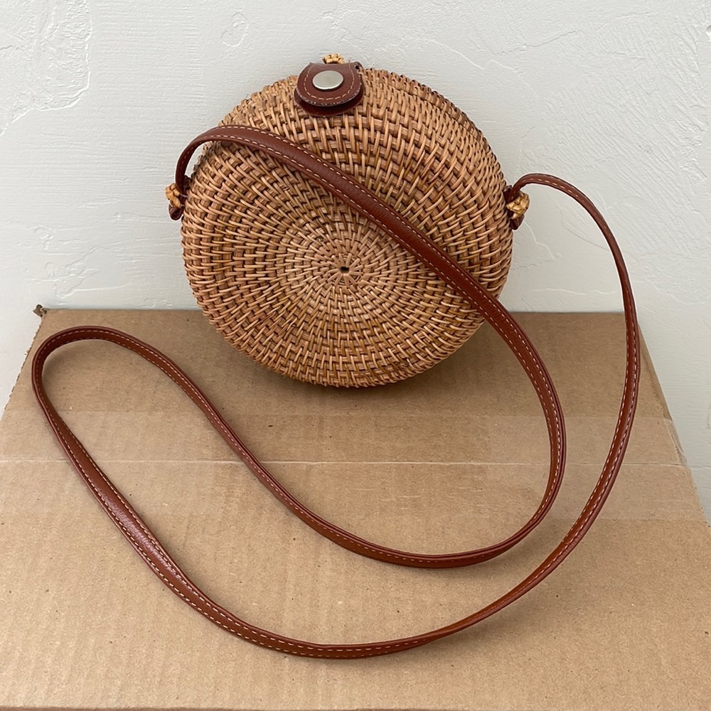 Rattan Crossbody Purse